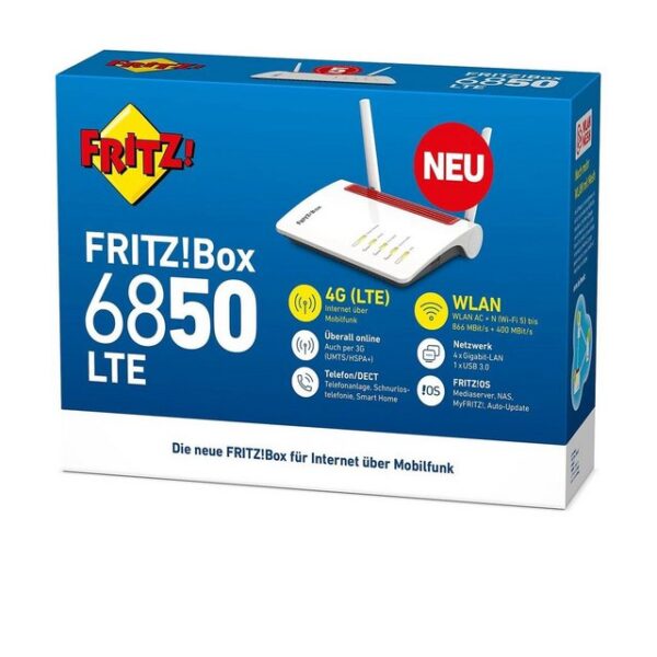 FRITZ!Box 6850 LTE: Ihr All-in-One Kommunikationshub Die FRITZ!Box 6850 LTE ist eine fortschrittliche Kommunikationszentrale