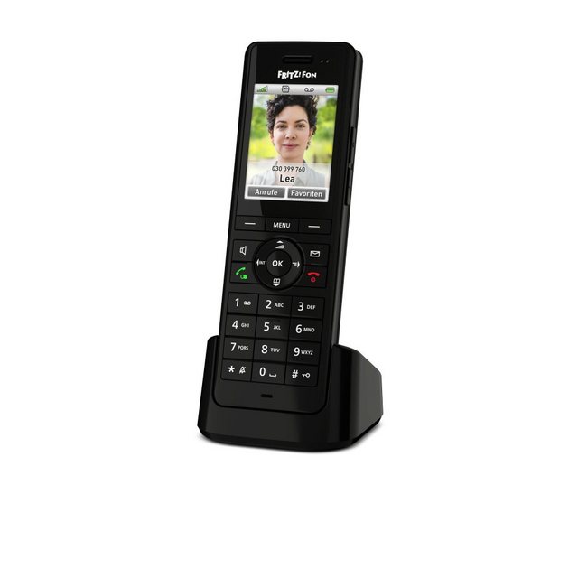 FRITZ!Schnurloses TelefonFRITZ!Fon X6 schwarzKomfort-DECT-Telefon mit intuitiver Menüführung für alle FRITZ!Box-Modelle mit DECTBasisstationHD-Telefonie