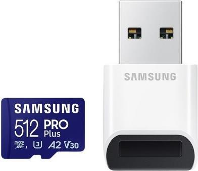 Kurzinfo: Samsung PRO Plus MB-MD512SB - Flash-Speicherkarte - 512 GB - A2 / Video Class V30 / UHS-I U3 / Class10 - microSDXC UHS-I - Blau Gruppe Flash-Speicher Hersteller Samsung Hersteller Art. Nr. MB-MD512SB/WW Modell PRO Plus MB-MD512SB EAN/UPC 8806094780680 Produktbeschreibung: Samsung PRO Plus MB-MD512SB - Flash-Speicherkarte - 512 GB - microSDXC UHS-I Produkttyp Flash-Speicherkarte Formfaktor microSDXC UHS-I Speicherkarte Speicherkapazität 512 GB Geschwindigkeit A2 / Video Class V30 / UHS-I U3 / Class10 Farbe Blau Ausführliche Details Allgemein Produkttyp Flash-Speicherkarte Speicherkapazität 512 GB Farbe Blau Arbeitsspeicher Geschwindigkeitsklasse A2 / Video Class V30 / UHS-I U3 / Class10 Lesegeschwindigkeit Bis zu 180 MB/s Schreibgeschwindigkeit Bis zu 130 MB/s Formfaktor microSDXC UHS-I Speicherkarte Besonderheiten Mit Magnetschutz