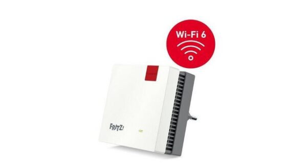 FRITZ!Repeater 1200 AX           Leistungsmerkmale             Leistungsstarker WLAN-Mesh-Repeater für große Reichweite und hohen Durchsatz im WLANMit WLAN Mesh lassen sich mehrere WLAN-Zugangspunkte einfach zu einem intelligenten System zusammenfassen (ab FRITZ!OS 6.90). 2 WLAN-Funkeinheiten: Bis 2.400 MBit/s (5 GHz) &#43