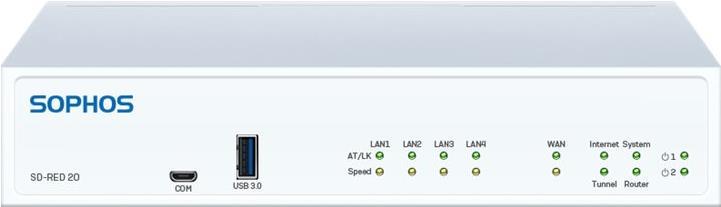 Kurzinfo: Sophos SD-RED 20 - Rev 1 - Fernsteuerungsgerät - 4 Anschlüsse - GigE Gruppe Netzwerkgeräte Hersteller Sophos Hersteller Art. Nr. R20ZTCHMR Modell SD-RED 20 EAN/UPC 5054074006401 Produktbeschreibung: Sophos SD-RED 20 - Rev 1 - Fernsteuerungsgerät Gerätetyp Fernsteuerungsgerät Formfaktor Extern Anz. Anschlüsse 4 Data Link Protocol Ethernet