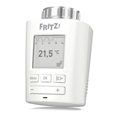 Automatisch und präzise die Raumtemperatur steuern / Bis zu 30 Prozent Heizkosten einsparen / E-Paper-Display / Steuerung über MyFFRITZ!App auch unterwegs / Einbindung ins Heimnetz über DECT