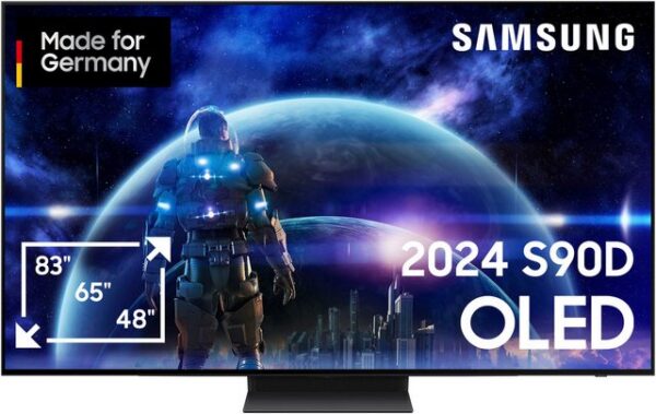 Der ideale Gaming OLED-Fernseher  Der GQ48S90DAE ist ein Gaming OLED-Fernseher von Samsung. Filme lassen sich auf dem 48 Zoll (120 cm) großen 4K Ultra HD-Bildschirm in hoher Auflösung betrachten. Dein Wohnzimmer wird zum Gaming-Traum und Heimkino: Dank des Sourround-Sounds tauchst du regelrecht in das Spieleerlebnis ein. Games