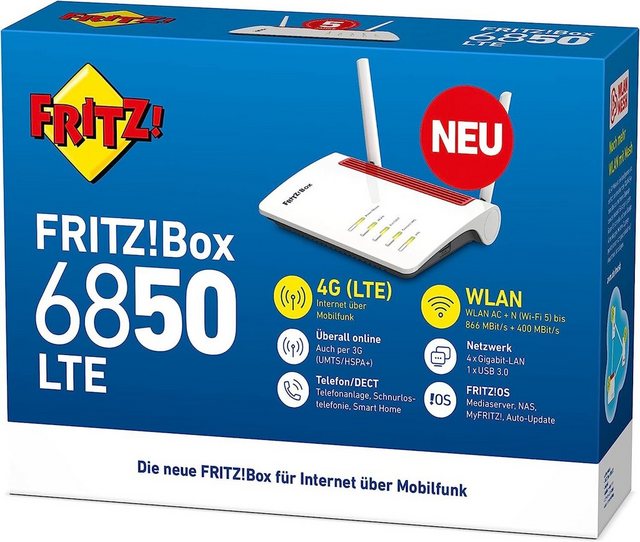 Highlights Schnelles Internet über Mobilfunk dank integriertem LTE (4G)- und UMTS (3G)-Modem LTE-Modem mit Multibandunterstützung (FDD): Band 1 (2