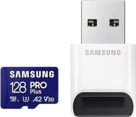 Kurzinfo: Samsung PRO Plus MB-MD128SB - Flash-Speicherkarte - 128 GB - A2 / Video Class V30 / UHS-I U3 / Class10 - microSDXC UHS-I - Blau Gruppe Flash-Speicher Hersteller Samsung Hersteller Art. Nr. MB-MD128SB/WW Modell PRO Plus MB-MD128SB EAN/UPC 8806094780710 Produktbeschreibung: Samsung PRO Plus MB-MD128SB - Flash-Speicherkarte - 128 GB - microSDXC UHS-I Produkttyp Flash-Speicherkarte Formfaktor microSDXC UHS-I Speicherkarte Speicherkapazität 128 GB Geschwindigkeit A2 / Video Class V30 / UHS-I U3 / Class10 Farbe Blau Ausführliche Details Allgemein Produkttyp Flash-Speicherkarte Speicherkapazität 128 GB Farbe Blau Arbeitsspeicher Geschwindigkeitsklasse A2 / Video Class V30 / UHS-I U3 / Class10 Lesegeschwindigkeit Bis zu 180 MB/s Schreibgeschwindigkeit Bis zu 130 MB/s Formfaktor microSDXC UHS-I Speicherkarte Besonderheiten Mit Magnetschutz