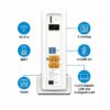 5-Gigabit-LAN-Anschluss auch für Höchstgeschwindigkeiten bei per LAN verbundenen Geräten sorgt. Wi-Fi 6 – das schnellste WLAN für alle Fälle Wi-Fi 6 (WLAN AX) ist der modernste und schnellste WLAN-Standard und erreicht bis zu 40 Prozent höhere Geschwindigkeiten als frühere WLAN-Generationen. Mit dem Highspeed-WLAN der FRITZ!Box 6690 Cable surfen und streamen Sie auf der Überholspur. Der Clou: Auch bei vielen gleichzeitig aktiven Geräten bleiben die Datenraten hoch – für jedes einzelne Gerät. Bei heißen Multiplayer-Gefechten profitieren Sie von der geringeren Latenz bei Wi-Fi 6. Das i-Tüpfelchen sind neue Energiesparfunktionen für eine längere Akkulaufzeit Ihrer Geräte. Natürlich unterstützt die FRITZ!Box 6690 Cable bewährte Standards wie WLAN AC und N für volle Kompatibilität mit allen Geräten. WLAN Mesh mit FRITZ! Damit Videos