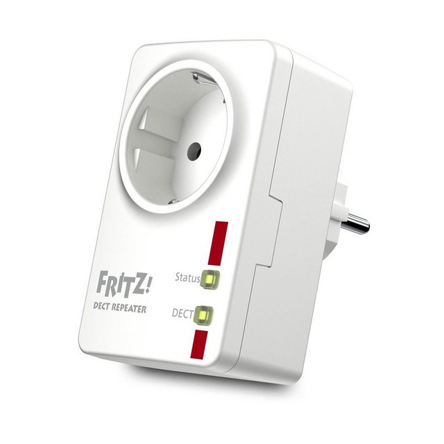 Der FRITZ!DECT Repeater 100 sorgt schnell und einfach für mehr Reichweite für Ihre schnurlosen DECT-Telefonate. In Kombination mit der FRITZ!Box sind alle Telefonate über den Repeater abhörsicher verschlüsselt.Der FRITZ!DECT Repeater erhöht die Reichweite Ihrer Schnurlostelefone. Sie können darüber bis zu drei Gespräche gleichzeitig führen. Die Daten sind im Zusammenspiel mit einer FRITZ!Box von Anfang an sicher geschützt.