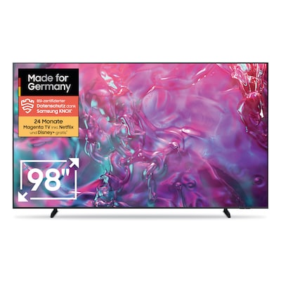 • Energieeffizienzklasse: F • Diagonale: 249 cm / 98 Zoll 4K (Ultra HD) 120 Hz • 3x HDMI - 2x USB - WLAN - LAN-Anschluss • HD Triple Tuner (DVB-C/S2/T2 HD) • Farbe: Schwarz - LED-TV