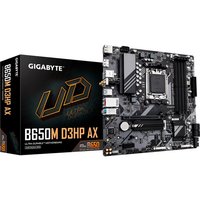 Das GIGABYTE B650M D3HP AX basiert auf dem AMD-B650-Chipsatz und unterstützt AMD-Prozessoren für den Sockel AM5. Es verfügt über vier DDR5-Slots für bis zu 192 GB Arbeitsspeicher. Zur weiteren Ausstattung des GIGABYTE B650M D3HP AXgehören ein PCIe-4.0-x16-Slot und ein PCIe-3.0-x1 Slot. Außerdem verfügt das GIGABYTE B650M D3HP AX über 8-Kanal-Sound