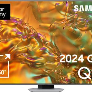 Praktischer Fernseher in flachem Design Der GQ55Q80DAT ist ein KI QLED-Fernseher der Marke Samsung. Filme lassen sich auf dem großen 55 Zoll (139 cm) 4K Ultra HD-Bildschirm in hoher Auflösung betrachten. Tauche ins Filmgeschehen ein und verwandle dein Wohnzimmer dank des Sourround-Sounds in dein eigenes Cinéma. Serien und Filme streamen ist dank WLAN kein Problem. Der TV steht außerdem direkt für die Nutzung von Apps zur Verfügung inkl. dem Zugang zu mehr als 900 freien Kanälen