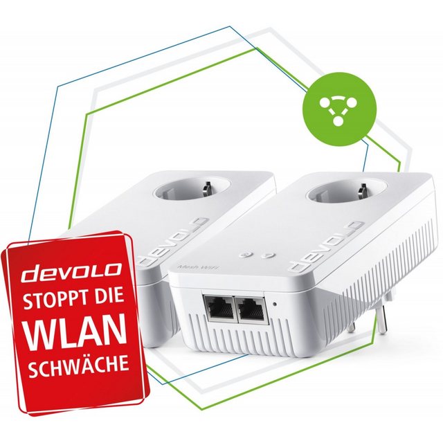 Das Devolo Mesh WLAN 2 Starter Kit Power WLANsorgt für nahtloses WLAN in Ihrem gesamten Zuhause. Mit einer maximalen Übertragungsrate von 1167 Mbit/sund Tri-Band-Technologie garantiert es stabile Verbindungen für bis zu 100 Endgeräte. Das Kit bietet 2 Gigabit-LAN-Anschlüsseund kann problemlos mit weiteren devolo Magic-Adaptern erweitert werden. Genießen Sie eine optimale Internetverteilung dank der innovativen Powerline-Technologie und sichern Sie sich ein lückenloses Netz in allen Räumen. Ideal für Streaming und Online-Gaming!