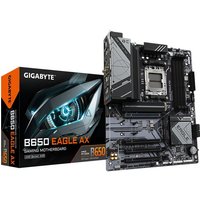 Das GIGABYTE B650 EAGLE AX basiert auf dem AMD-B650-Chipsatz und unterstützt AMD-Prozessoren für den Sockel AM5. Es verfügt über vier DDR5-Slots für bis zu 192 GB Arbeitsspeicher. Zur weiteren Ausstattung des GIGABYTE B650 EAGLE AX gehören ein PCIe-4.0-x16-Slot und drei PCIe-3.0-x16-Slots (x1 Lanes). Außerdem verfügt das GIGABYTE B650 EAGLE AX über 8-Kanal-Sound