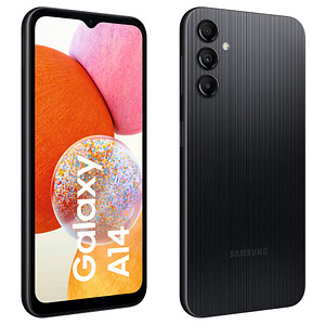 SAMSUNG Galaxy A14 4G Dual-SIM-Smartphone schwarz 128 GB – Das Powerphone für den privaten und beruflichen EinsatzDas SAMSUNG Galaxy A14 4G Dual-SIM-Smartphone schwarz 128 GB kann mit vielen nützlichen Ausstattungsmerkmalen aufwarten – so kommt es beispielsweise mit dem Betriebssystem Android 13 zu Ihnen. Im Folgenden erfahren Sie mehr über das Modell.Erste Informationen zu den Eigenschaften gibt es hier:Dual-SIMFingerabdruckscannerSchnelladenSpeicherkartensteckplatzspritzwassergeschütztDiese Besonderheit zeichnet das Gerät ausFolgende Besonderheit besitzt das Gerät: Dual SIM 1 + SIM 2 + microSD. Sehr großes Display mit 1.080 x 2.408 PixelDas Display weist eine Größe von 16