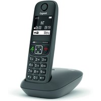 Gigaset Beleuchtetes schwarz-weiß Grafik-Display mit hohem KontrastAE690 Freisprechen in bester Akustik-QualitätSchnurloses Lange Sprech- und Standby-Zeit mit bis zu 14 / 180 StundenFestnetztelefon Ergonomische Tastatur aus qualitativ hochwertigem Material (metal dome technology)Anthrazit Anrufschutz für bis zu 32 Sperr-NummernDas Gigaset AE690 Anthrazit Schnurlose Telefon bietet nicht nur eine erstklassige Klangqualität