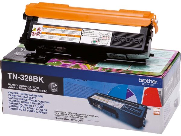 Der originale Brother Toner TN-328BK sorgt für optimale Druckergebnisse beim Drucken und Faxen. Die ausgedruckten Seiten überzeugen durch ein scharfes