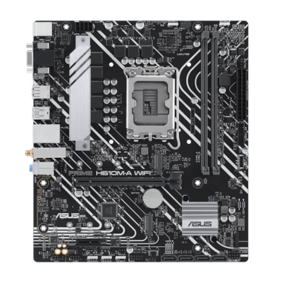 Chipsatz: Intel® H610 / Prozessorsockel: Sockel 1700 / Speicherunterstützung: 2x DDR5 / Formfaktor: µATX