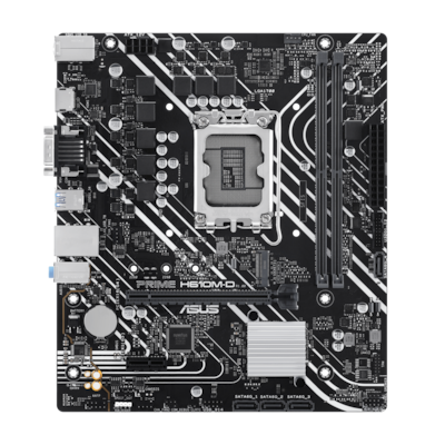 Chipsatz: Intel® H610 / Prozessorsockel: Sockel 1700 / Speicherunterstützung: 2x DDR5 / Formfaktor: µATX