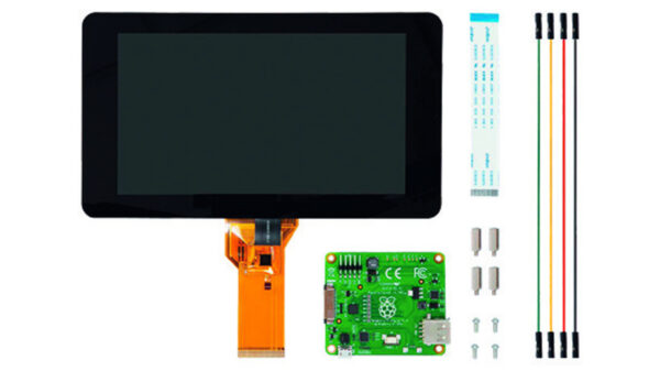 Das 7"-Touchscreen-Display ist genau auf den Raspberry Pi abgestimmt – passende Befestigungen für den Mini-Rechner