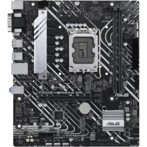 ProzessorProzessorhersteller: IntelProzessorsockel: LGA 1700Kompatible Prozessoren: Intel® Celeron®. Intel® Coreâ„¢ i3. Intel® Coreâ„¢ i5. Intel® Coreâ„¢ i7. Intel® Coreâ„¢ i9. Intel® Pentium®Maximale Anzahl an SMP-Prozessoren: 1SpeicherUnterstützte Arbeitsspeicher: DDR4-SDRAM. LPDDR3-SDRAMAnzahl der Speichersteckplätze: 2Arbeitsspeicher Typ: DIMMSpeicherkanäle: ZweikanaligECC Ñompatibility: Nicht-ECCEigenschaft: Ohne ECCUnterstützte Arbeitsspeichergeschwindigkeit: 2133.2400.2666.2800.2933.3000.3200 MHzRAM-Speicher maximal: 64 GBEigenschaft: Unbuffered SpeicherSpeicher-ControllerUnterstützte Speicherlaufwerke: HDD & SSDUnterstützte Speicherlaufwerk-Schnittstellen: M.2. SATA IIIInterne E/A-AnschlüsseAnzahl USB 2.0 Schnittstellen: 1USB 3.2 Gen 1 (3.1 Gen 1) Anschlüsse: 1SATA III Anschlüsse: 4Eigenschaft: S/PDIF aus SteckerEigenschaft: Front Panel AudiosteckerEigenschaft: ATX Stromstecker (24-pol.)Eigenschaft: CPU VentilatorsteckerZahl der Chassisventilatorstecker: 2Zahl der COM Stecker: 1Eigenschaft: TPM-AnschlussEigenschaft: 12-V-StromanschlussEigenschaft: RGB-LED-StiftleisteE/A-Anschlüsse auf der RückseiteAnzahl USB 2.0 Anschlüsse: 4USB 3.2 Gen 2 (3.1 Gen 2) Anzahl der Anschlüsse vom Typ A: 2Anzahl Ethernet-LAN-Anschlüsse (RJ-45): 1Anzahl PS/2 Anschlüsse: 2Anzahl VGA (D-Sub) Anschlüsse: 1Anzahl HDMI-Anschlüsse: 1HDMI-Version: 2.1Anzahl DisplayPort Anschlüsse: 1DisplayPorts-Version: 1.4NetzwerkEigenschaft: Ethernet/LANEthernet Schnittstellen Typ: Gigabit EthernetEigenschaft: Wake-on-LAN bereitMerkmaleMotherboard Chipsatz: Intel H610Audio Kanäle: 7.1 KanäleKomponente für: PCMotherboardformfaktor: micro ATXMotherboard Chipsatz Familie: IntelUnterstützt Windows-Betriebssysteme: Windows 10 x64. Windows 11 x64ErweiterungssteckplätzePCI-Express x1 (Gen 3.x)-Anschlüsse: 1PCI Express x16-Steckplätze (Gen 4.x): 1Anzahl der M.2 (M)-Steckplätze: 2BIOSBIOS-Typ: UEFI AMIBIOS-Speichergröße: 128 MbitLogistikdatenWarentarifnummer (HS): 84733020Gewicht und AbmessungenBreite: 244 mmTiefe: 211 mmHöhe: 221 mmLieferumfangMitgelieferte Kabel: SATASonstige FunktionenGewicht: 382 g - Eingabe / Ausgabe Mainboards & Zubehör Mainboards Intel - ASUS PRIME H610M-A D4-CSM