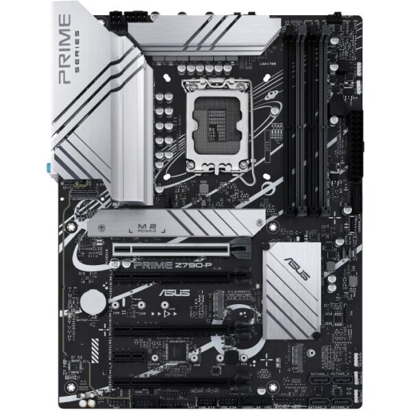 ProzessorProzessorhersteller: IntelProzessorsockel: LGA 1700Kompatible Prozessoren: Intel® Celeron®. Intel® Coreâ„¢ i3. Intel® Coreâ„¢ i5. Intel® Coreâ„¢ i7. Intel® Coreâ„¢ i9. Intel® Pentium® GoldUnterstützte Prozessorsteckplätze: LGA 1700SpeicherUnterstützte Arbeitsspeicher: DDR5-SDRAMAnzahl der Speichersteckplätze: 4Arbeitsspeicher Typ: DIMMSpeicherkanäle: ZweikanaligECC Ñompatibility: Nicht-ECCEigenschaft: Ohne ECCUnterstützte Arbeitsspeichergeschwindigkeit: 4800.5000.5200.5400.5600.5800.6000.6200.6400.6600.6800.7000.7200 MHzUnterstützte Speichertaktrate (max.): 7200 MHzRAM-Speicher maximal: 128 GBEigenschaft: Unbuffered SpeicherSpeicher-ControllerUnterstützte Speicherlaufwerke: HDD & SSDUnterstützte Speicherlaufwerk-Schnittstellen: M.2. SATA IIIEigenschaft: RAID-UnterstützungRAID Level: 0. 1. 5. 10GrafikParallele Verarbeitungstechnologie: Nicht unterstütztInterne E/A-AnschlüsseAnzahl USB 2.0 Schnittstellen: 2USB 3.2 Gen 1 (3.1 Gen 1) Anschlüsse: 2USB 3.2 Gen 2 (3.1 Gen 2) Anschlüsse: 1SATA III Anschlüsse: 4Eigenschaft: S/PDIF aus SteckerEigenschaft: Front Panel AudiosteckerEigenschaft: ATX Stromstecker (24-pol.)Eigenschaft: CPU VentilatorsteckerZahl der Chassisventilatorstecker: 3Anzahl Molex Anschlüsse 4pin: 1Eigenschaft: EPS Stromstecker (8-pin)Zahl der COM Stecker: 1Eigenschaft: TPM-AnschlussThunderbolt-Stiftleisten: 1Eigenschaft: 12-V-StromanschlussEigenschaft: RGB-LED-StiftleisteE/A-Anschlüsse auf der RückseiteAnzahl USB 2.0 Anschlüsse: 4USB 3.2 Gen 1 (3.1 Gen 1) Anzahl der Anschlüsse vom Typ A: 2USB 3.2 Gen 2 (3.1 Gen 2) Anzahl der Anschlüsse vom Typ A: 1USB 3.2 Gen 2x2 Typ-C Anzahl Anschlüsse: 1Anzahl Ethernet-LAN-Anschlüsse (RJ-45): 1Anzahl PS/2 Anschlüsse: 1Anzahl HDMI-Anschlüsse: 1Anzahl DisplayPort Anschlüsse: 1Kopfhörerausgänge: 1Eigenschaft: Line-inEigenschaft: Mikrofon-EingangNetzwerkEigenschaft: Ethernet/LANEthernet Schnittstellen Typ: 2.5 Gigabit EthernetEigenschaft: WLANMerkmaleMotherboard Chipsatz: Intel Z790Audio Kanäle: 7.1 KanäleKomponente für: PCMotherboardformfaktor: ATXMotherboard Chipsatz Familie: IntelEnergiequelle: ATXUnterstützt Windows-Betriebssysteme: Windows 10 x64. Windows 11ErweiterungssteckplätzePCI-Express x1 (Gen 3.x)-Anschlüsse: 1PCI Express x16-Steckplätze (Gen 4.x): 3PCI Express x16-Steckplätze (Gen 5.x): 1Anzahl der M.2 (M)-Steckplätze: 3BIOSBIOS-Typ: UEFI AMIBIOS-Speichergröße: 192 MbitEigenschaft: Clear-CMOS-TasteVerpackungsdatenVerpackungsbreite: 338 mmVerpackungstiefe: 273 mmVerpackungshöhe: 68 mmPaketgewicht: 1.58 kgGewicht und AbmessungenBreite: 305 mmTiefe: 234 mmLieferumfangMitgelieferte Kabel: SATAEigenschaft: Treiber enthaltenSonstige FunktionenAnzahl der M.2 (E) Slots: 1 - Eingabe / Ausgabe Mainboards & Zubehör Mainboards Intel - ASUS PRIME Z790-P