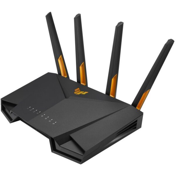 WAN-VerbindungEigenschaft: Ethernet-WANEigenschaft: 3G/4G USB Modem-KompatibilitätWireless LAN FunktionenWLAN-Band: Dual-Band (2.4 GHz/5 GHz)Top WLAN-Standard: Wi-Fi 6 (802.11ax)WLAN Datentransferrate (max.): 2402 Mbit/sWLAN-Standards: 802.11a. 802.11b. 802.11g. Wi-Fi 4 (802.11n). Wi-Fi 5 (802.11ac). Wi-Fi 6 (802.11ax)WLAN-Datenübertragungsrate (erstes Band): 574 Mbit/sWLAN-Datenübertragungsrate (zweites Band): 2402 Mbit/sNetzwerkEigenschaft: Ethernet/LANSchnittstellentyp Ethernet-LAN: Gigabit EthernetEigenschaft: PortweiterleitungEigenschaft: Port-AuslösungEigenschaft: Dynamisches DNS (DDNS)Anzahl der Gastnetzwerke (2.4 GHz): 3Anzahl der Gastnetzwerke (5 GHz): 3Eigenschaft: Unterstützung von Samba (Speicher)Eigenschaft: Integrierter FTP-ServerVPN-Server: OVPN. IPSec. PPTPEigenschaft: Medien-ServerAnschlüsse und SchnittstellenAnzahl Ethernet-LAN-Anschlüsse (RJ-45): 5Eigenschaft: USB AnschlussUSB 3.2 Gen 1 (3.1 Gen 1) Anzahl der Anschlüsse vom Typ A: 1Management-FunktionenEigenschaft: BandbreitensteuerungEigenschaft: Quality of Service (QoS) SupportEigenschaft: Wake-on-LAN bereitEigenschaft: Reset-KnopfEigenschaft: WPS Sicherheit per TastendruckEigenschaft: Intelligente NetztechnikEigenschaft: MU-MIMO-TechnologieSicherheitUnterstützte Sicherheitsalgorithmen: WPA. WPA-Enterprise. WPA2. WPA2-Enterprise. WPA3. WPSEigenschaft: FirewallEigenschaft: GastzugangEigenschaft: Kontrolle durch ElternEigenschaft: FilterungEigenschaft: MAC Adressen FilternMAC-Adressentabelle: 64 EintragungenEigenschaft: SystemereignisprotokollEigenschaft: DMZ-UnterstützungEigenschaft: Netzwerkadressenübersetzung (NAT)NAT Funktionalität: PPTP. L2TP. IPSec. RTSP. H.323. SIP Passthrough.PPPoE relayProtokolleEigenschaft: DHCP-ServerDesignProduktfarbe: Schwarz. OrangeLED-Anzeigen: LAN. Leistung. Status. WANProdukttyp: Tabletop-RouterLieferumfangMitgelieferte Kabel: ACEigenschaft: SchnellstartübersichtAntenneAntennen-Design: ExternAnzahl der Antennen: 4MerkmaleEigenschaft: Eingebauter ProzessorProzessortaktfrequenz: 1500 MHzAnzahl Prozessorkerne: 3Speicherkapazität: 512 MBFlash-Speicher: 256 MBEigenschaft: Funktioniert mit Amazon AlexaEigenschaft: Upgradefähige FirmwareEnergieEnergiequelle: ACAC Eingangsspannung: 110 - 240 VAC Eingangsfrequenz: 50 - 60 HzAusgangsspannung: 19 VAusgangsstrom: 1.75 AGewicht und AbmessungenBreite: 265 mmTiefe: 178 mmHöhe: 186 mmGewicht: 570 gVerpackungsdatenVerpackungsbreite: 375 mmVerpackungstiefe: 368 mmVerpackungshöhe: 89 mmVerpackungsart: Box - Netzwerk-Infrastruktur Router  - ASUS TUF Gaming AX3000 V2 wireless router