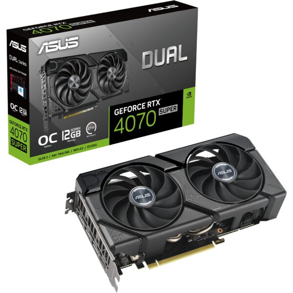 ProzessorEigenschaft: CUDACUDA-Kerne: 7168Grafikprozessorenfamilie: NVIDIAGPU: GeForce RTX 4070 SUPERProzessor-Boost-Taktfrequenz: 2520 MHzProzessor-Boost-Taktfrequenz (OC-Modus): 2550 MHzMaximale Auflösung: 7680 x 4320 PixelParallele Verarbeitungstechnologie: Nicht unterstütztMaximale Displays pro Videokarte: 4SpeicherSeparater Grafik-Adapterspeicher: 12 GBGrafikkartenspeichertyp: GDDR6XBreite der Speicherschnittstelle: 192 BitDatenübertragungsrate: 21 Gbit/sAnschlüsse und SchnittstellenSchnittstelle: PCI Express 4.0Anzahl HDMI-Anschlüsse: 1HDMI-Version: 2.1aAnzahl DisplayPort Anschlüsse: 3DisplayPorts-Version: 1.4aLeistungenOpenGL-Version: 4.6Eigenschaft: HDCPHDCP-Version: 2.3Eigenschaft: NVIDIA G-SYNCDesignKühlung: AktivKühltechnik: ASUS Axial-techAnzahl Lüfter: 2 LüfterFormfaktor: Full-Height/Half-Length (FH/HL)Anzahl Slots: 2.5Produktfarbe: SchwarzEnergieMin. Systemstromversogung: 750 WZusätzliche Stromanschlüsse: 1x 16-pinGewicht und AbmessungenGewicht: 684 gLänge (mm): 227.2 mmTiefe: 49.6 mmHöhe: 123.2 mmVerpackungsdatenVerpackungsbreite: 368 mmVerpackungstiefe: 220.5 mmVerpackungshöhe: 68 mmPaketgewicht: 1.16 kgVerpackungsart: BoxLieferumfangEigenschaft: Betriebsanleitung - Eingabe / Ausgabe Grafikkarten NVidia - ASUS Dual -RTX4070S-O12G-EVO