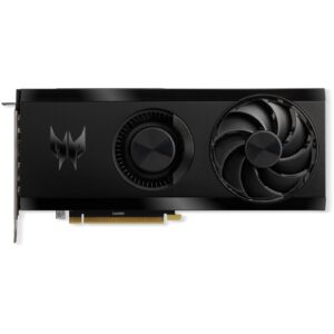 ProzessorGrafikprozessorenfamilie: AMDGPU: Radeon RX 7600Prozessortaktfrequenz: 2300 MHzProzessor-Boost-Taktfrequenz (OC-Modus): 2700 MHzMaximale Auflösung: 7680 x 4320 PixelParallele Verarbeitungstechnologie: Nicht unterstütztMaximale Displays pro Videokarte: 4SpeicherSeparater Grafik-Adapterspeicher: 8 GBGrafikkartenspeichertyp: GDDR6Breite der Speicherschnittstelle: 128 BitDatenübertragungsrate: 18 Gbit/sAnschlüsse und SchnittstellenSchnittstelle: PCI Express x8 4.0Anzahl HDMI-Anschlüsse: 1HDMI-Version: 2.1Anzahl DisplayPort Anschlüsse: 3DisplayPorts-Version: 1.4LeistungenDirectX-Version: 12 UltimateOpenGL-Version: 4.6Eigenschaft: HDCPEigenschaft: AMD FreeSyncDesignKühlung: Hybrid/All-in-OneAnzahl Lüfter: 2 LüfterAnzahl Slots: 2Eigenschaft: BeleuchtungProduktfarbe: SchwarzEnergieMin. Systemstromversogung: 550 WZusätzliche Stromanschlüsse: 1x 8-pinStromverbrauch (max.): 180 WGewicht und AbmessungenLänge (mm): 267 mmHöhe: 117 mm - Eingabe / Ausgabe Grafikkarten AMD - Acer APBF-ARX7600-8G-OC