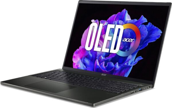 Acer Swift Edge 16 SFE16-43 - AMD Ryzen 7 7840U - Win 11 Home - Radeon 780M - 16 GB RAM - 512 GB SSD - 40.6 cm (16) OLED 3200 x 2000 (WQXGA+) @ 120 Hz - 802.11a/b/g/n/ac/ax (Wi-Fi 6E) - Olivin-Schwarz - kbd: Deutsch (NX.KKZEG.003)