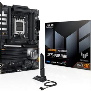 ASUS TUF GAMING X870-PLUS WIFI vereint alle wesentlichen Elemente der neuesten AMD Ryzen™-Prozessoren und kombiniert sie mit spielbereiten Funktionen und bewährter Haltbarkeit. Ausgestattet mit Komponenten in Militärqualität