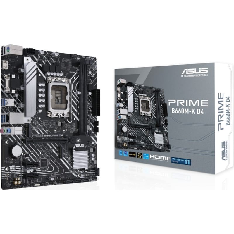 • mATX Mainboard mit Sockel Intel 1700 für Intel Core 12. Generation-CPU • Intel B660-Chipsatz