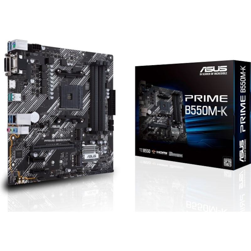 • mATX Mainboard mit Sockel AMD AM4 für AMD Ryzen 5-CPU • AMD B550 Chipsatz