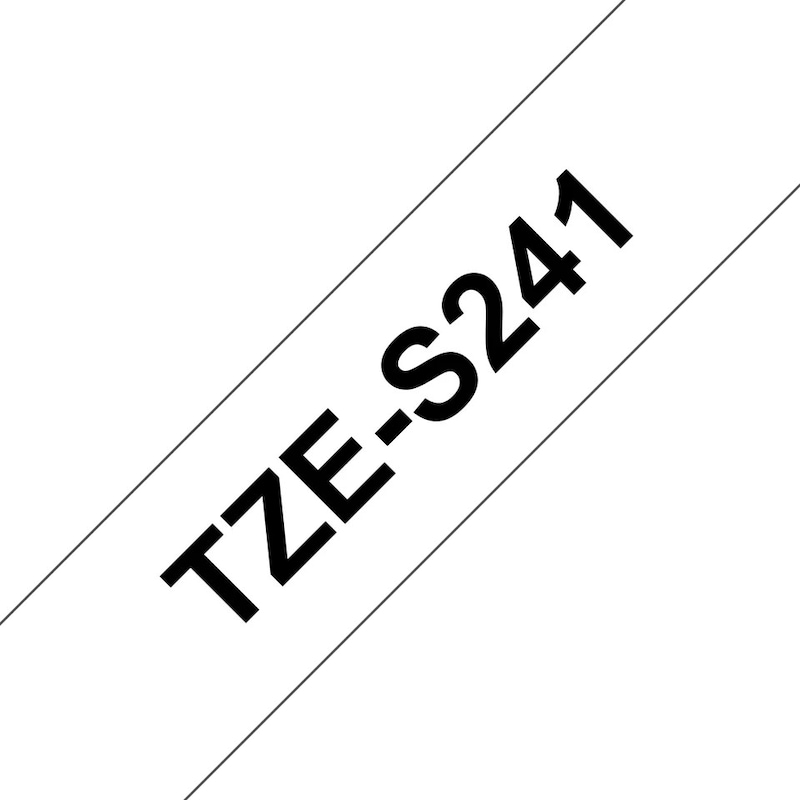 • Brother TZe-S241 Schriftband 18mm x 8m stark klebend • Bandfarbe weiss