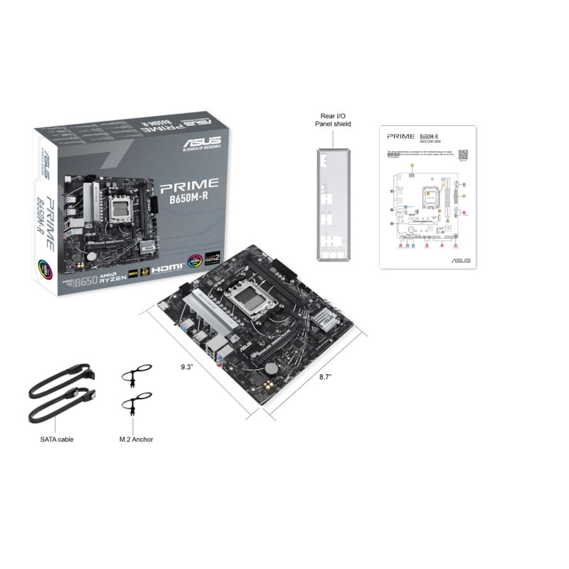 • mATX Mainboard mit Sockel AMD AM5 für AMD RYZEN 7000 Serie-CPU • AMD B650-Chipsatz