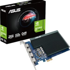 Chipsatz: NVIDIA GeForce GT 730 / Speicher; 2 GB GDDR5 SDRAM / Chiptakt: 902 MHz / Boost: 927 MHz / Stromanschluss: / Leistungsaufnahme: 38 Watt