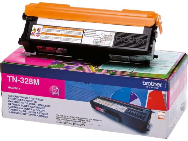 Der originale Brother Toner TN-328M sorgt für optimale Druckergebnisse beim Drucken und Faxen. Die ausgedruckten Seiten überzeugen durch ein scharfes