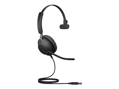 JABRA Evolve2 40 SE MS Mono Headset on-ear wired USB-A noise isolating Certified for Microsoft Teams. Für Sie entwickelt: Ihr Headset für konzentriertes Arbeiten. Herausragender Sound