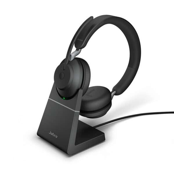 Jabra Evolve2 65 MS - On-ear Headset - Partnerprogramm:Nein - Grading:Neuware - Zustand:Neu - Farbe:Schwarz - Schnittstellen:1x USB 3 Typ C - Signalübertragung:Kabellos - Mikrofon:Ja - Ladestation:mit Ladestation - Kopfhörerart:On-ear - Produkttyp:Headset - Rauschunterdrückung:Ja - Wiedergabetechnik:Stereo - Reichweite:30