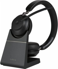 Jabra Evolve2 65 UC Stereo USB-A Headset mit LadestationEigenschaften: PC-HeadsetAusstattung: Fernbedienung Integriertes MikrofonTragekomfort: On EarDurchmesser Treiber: 40 mmFrequenzgang Kopfhörer: 20 Hz bis 20 000 HzSchalldruckpegel: 117 dBEmpfindlichkeit Mikrofon: -26 dBFrequenzgang Mikrofon: 100 Hz bis 8 000 HzKabelanschluss: USBAnschlüsse: USB-A / USB-CUSB-Funktion: Wiedergabefunktion / Zum Laden des AkkusÜbertragungsprinzip: BluetoothMaximale Reichweite: 30 mKabellänge: 1