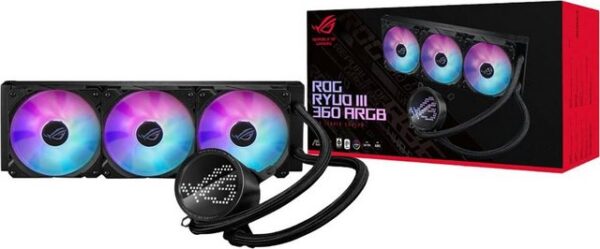 Mit der ROG Ryuo III 360 ARGB zähmst du die Abwärme deines High-Performance-Rigs mit Bravour. Sein hochwertiges Gehäuse umrahmt ein AniMe Matrix-Display