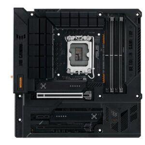 Das Mainboard ASUS TUF GAMING B760M-BTF WIFI basiert auf dem Intel®-B760-Chipsatz und unterstützt Intel®-Prozessoren für den Sockel 1700 der 13ten und 12ten Generation. Es verfügt über vier DDR5-DIMM-Slots im Dual-Channel-Betrieb für bis zu 192 GB Arbeitsspeicher. Zur weiteren Ausstattung des TUF GAMING B760M-BTF WIFI gehören ein PCIe-5.0-x16-Slot und ein PCIe-4.0-x16-Slot. Außerdem verfügt das TUF GAMING B760M-BTF WIFI über eine 2