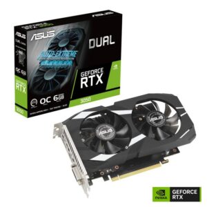 ProzessorGrafikprozessorenfamilie: NVIDIAGPU: GeForce RTX 3050Maximale Auflösung: 7680 x 4320 PixelCUDA: JaParallele Verarbeitungstechnologie: Nicht unterstütztCUDA-Kerne: 2304Prozessor-Boost-Taktfrequenz: 1507 MHzProzessor-Boost-Taktfrequenz (OC-Modus): 1537 MHzMaximale Displays pro Videokarte: 3SpeicherSeparater Grafik-Adapterspeicher: 6 GBGrafikkartenspeichertyp: GDDR6Breite der Speicherschnittstelle: 96 BitDatenübertragungsrate: 14 Gbit/sAnschlüsse und SchnittstellenSchnittstelle: PCI Express 4.0Anzahl HDMI-Anschlüsse: 1Anzahl DVI-D-Anschlüsse: 1Anzahl DisplayPort Anschlüsse: 1HDMI-Version: 2.1DisplayPorts-Version: 1.4aGewicht und AbmessungenTiefe: 201 mmHöhe: 120 mmBreite: 37 mmEnergieMin. Systemstromversogung: 550 WVerpackungsdatenVerpackungsart: BoxDesignKühlung: AktivAnzahl Lüfter: 2 LüfterFormfaktor: Full-Height/Half-Length (FH/HL)Anzahl Slots: 2Produktfarbe: SchwarzLeistungenTV Tuner integriert: NeinDirectX-Version: 12 UltimateOpenGL-Version: 4.6Dual-Link-DVI: NeinHDCP: JaHDCP-Version: 2.3NVIDIA G-SYNC: JaNVIDIA Ansel: Ja