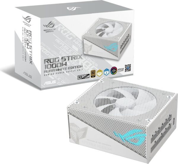 ASUS ROG Strix - White Edition - Netzteil (intern) - ATX12V 3.0/ EPS12V - 80 PLUS Gold - Wechselstrom 100-240 V - 1000 Watt - aktive PFC - weiß (90YE00P5-B0NA00)