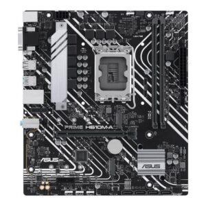 AllgemeinProdukttypMotherboard - micro ATXChipsatzIntel H610ProzessorsockelLGA1700-SockelMax. Anz. Prozessoren1Kompatible Prozessoren(unterstützt 12. und 13. Generation von Intel Core / Pentium Gold / Celeron)Unterstützter RAMMax. Größe96 GBTechnologieDDR5Bustakt4800 MHz