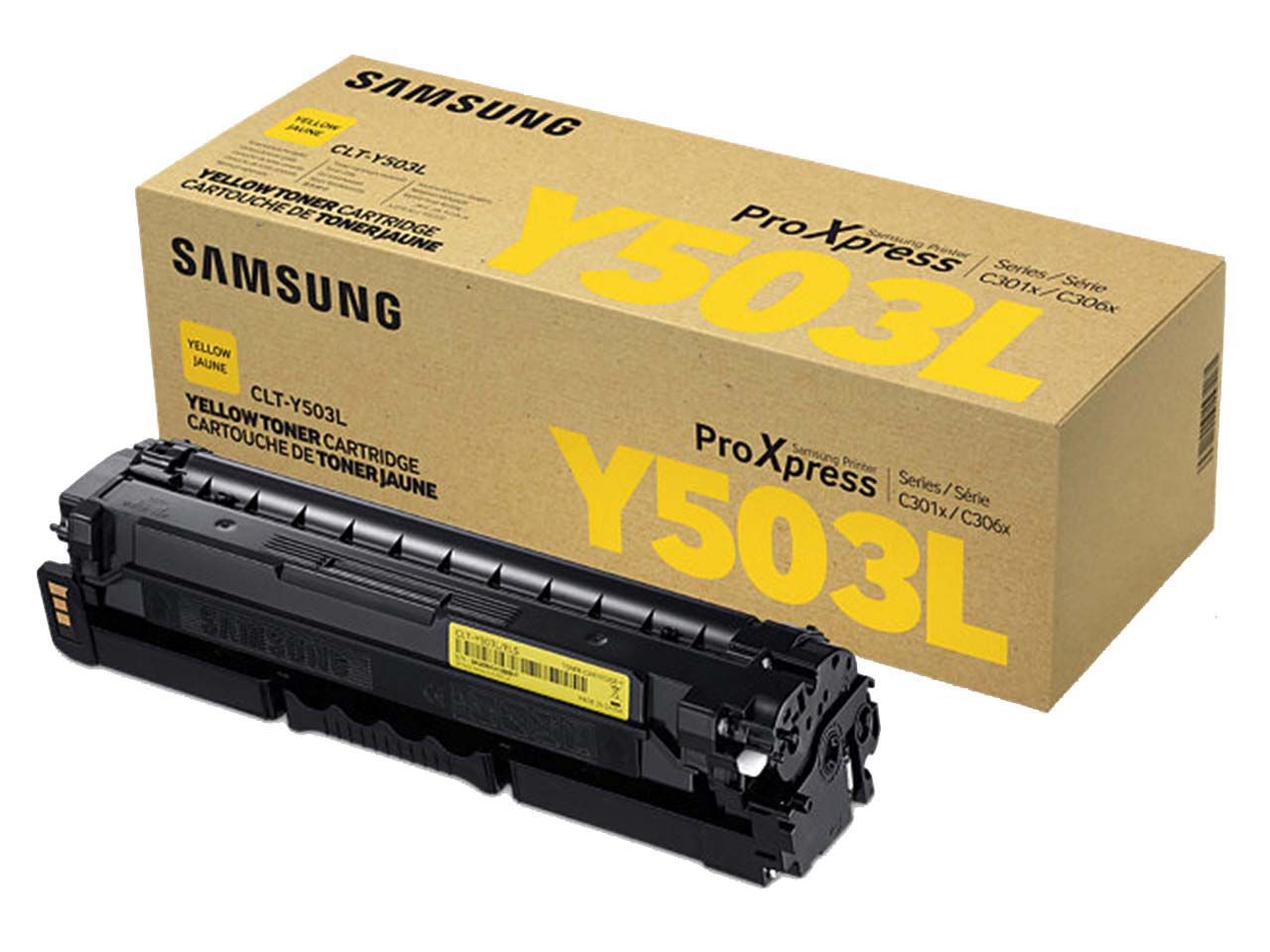 Mit dem originalen Samsung Toner CLT-Y503L erzielen Sie hochwertige Druckergebnisse in Farbe. Er passt für die Geräte C3010 und 3060. Bei 5 % Deckung lassen sich mit dem Toner rund 5.000 Ausdrucke anfertigen. Farbe gelb. Neue Verpackung