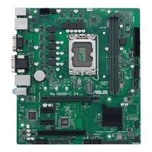 BIOS-FunktionenUEFI BIOSBIOS-TypAMIBreite24.4 cmBustakt2400 MHChipsatzIntel H610Enthaltene Kabel2 x Serial ATA-KabelErweiterungssteckplätze1 xHardwarefeaturesJackInterne Schnittstellen4 x USBKompatibilitätHigh-Definition-AudioKompatible Prozessoren(unterstützt 12. Generation von Intel Core / Pentium Gold / CelerMax. Anz. Prozessoren1Max. Größe64 GBNetzwerkschnittstellenGigabit EthernetProduktartMotherboard - micro ATXProzessorsockelLGA1700-SockelRegistriert oder gepuffertUngepuffertSchnittstellen1 x HDMI