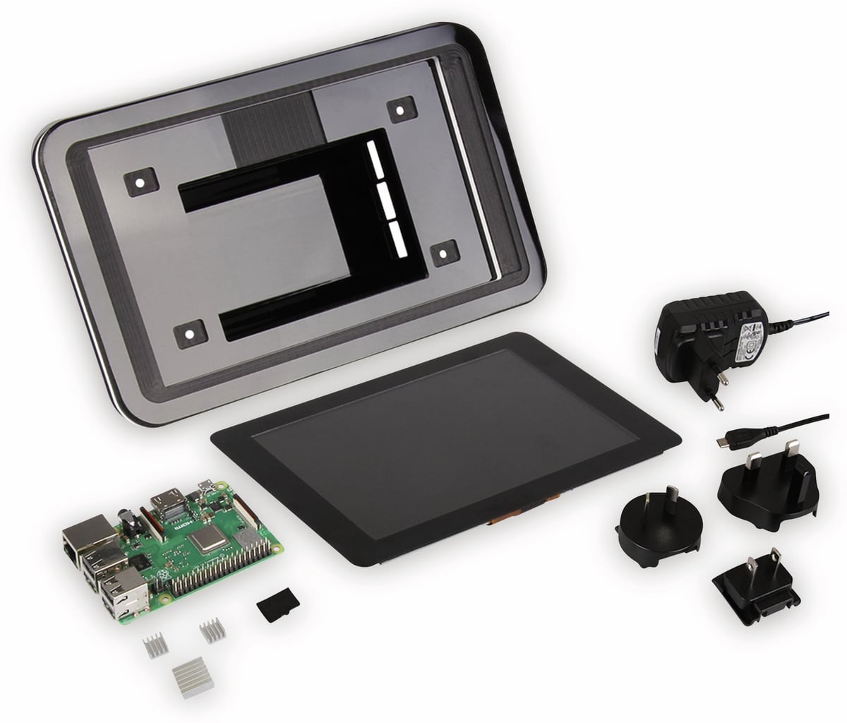 Raspberry 3A+ Tablet-PC Set bestehend aus hochwertigen Komponenten wie dem Raspberry Pi Model B+