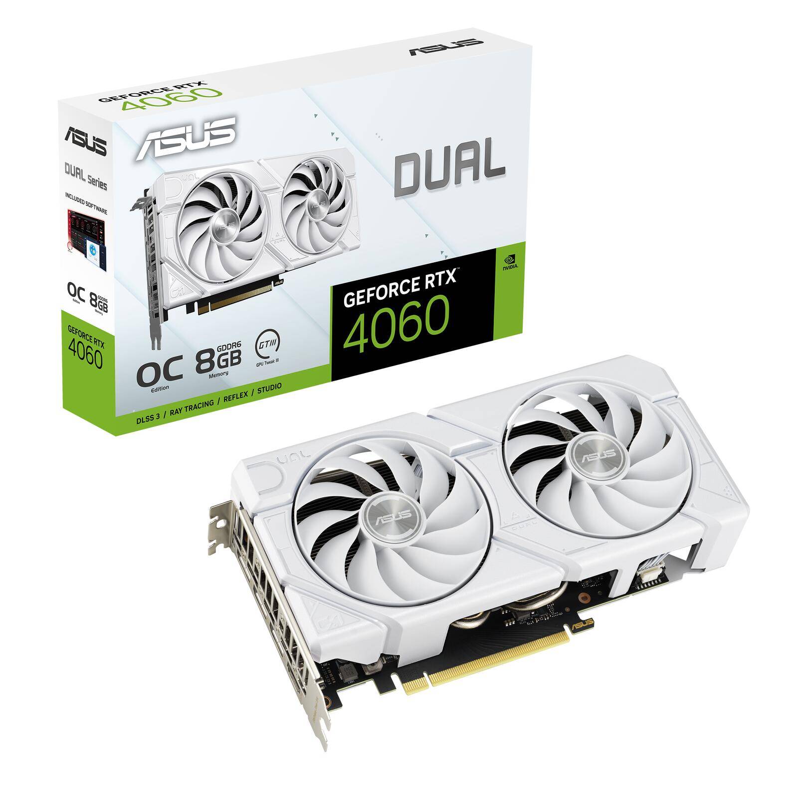 - Multimedia-Technik Grafikkarten NVIDIA  - ASUS DUAL-RTX4060-O8G-EVO-WHITE 8GB GDDR6 HDMI DP