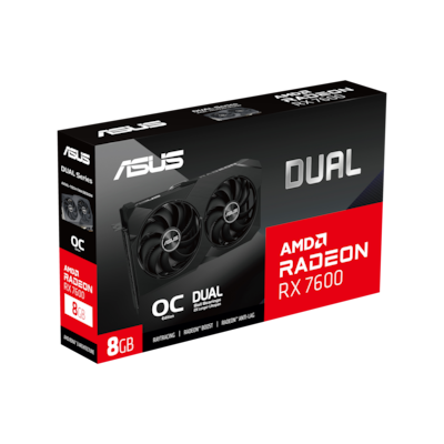 Chipsatz: AMD Radeon RX 7600 / Speicher; 8 GB GDDR6 / Chiptakt: 1720 MHz / Boost: 2715 MHz / Stromanschluss: 1x 8-Pin / Leistungsaufnahme: 165 Watt