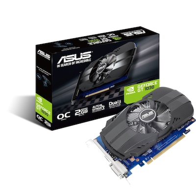 Chipsatz: NVIDIA GeForce GT 1030 / Speicher; 2 GB GDDR5 SDRAM / Chiptakt: 1278 MHz / Boost: 1531 MHz / Stromanschluss: / Leistungsaufnahme: 30 Watt