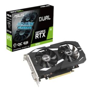 • NVIDIA GeForce RTX 3050 • 6 GB GDDR6-RAM (96 bit Speicherinterface) • Core/Memorytakt: 1042 (Boost: 1507) MHz • 1x HDMI